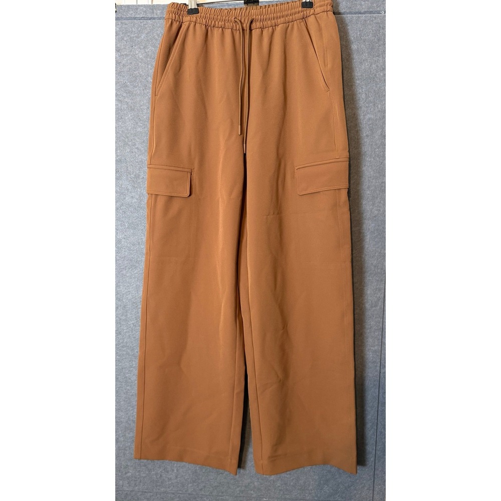Athleta XXS Brown Cargo Wide Leg Pants Elastic Waist Drawstring Utility Gorpcore